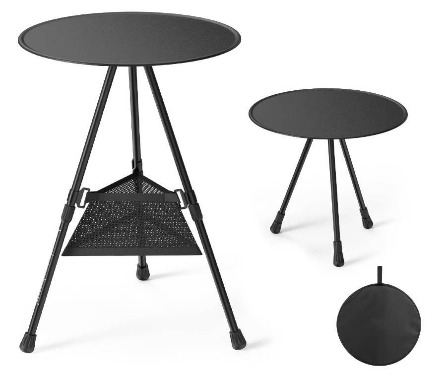 Outdoor tripod round foldable mini stove camping table