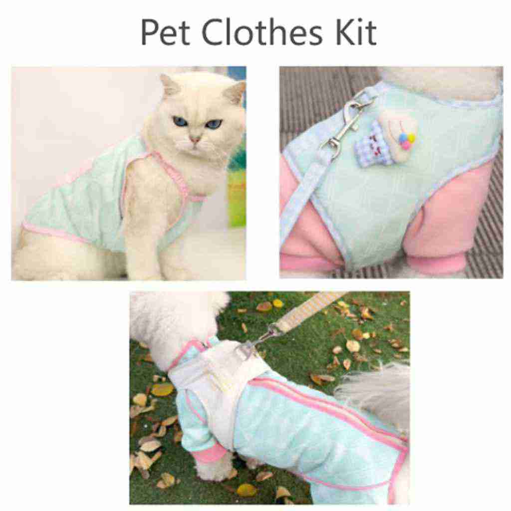 Pet Clothes Kit Pet Sling Pet Harness Leash Set of 4pcs