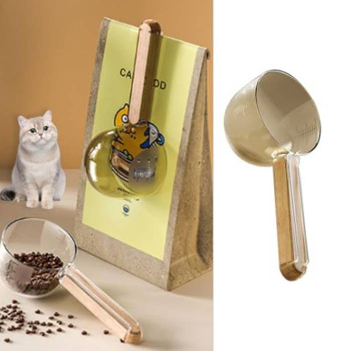Pet Food Measuring Scoop with Closure Clip