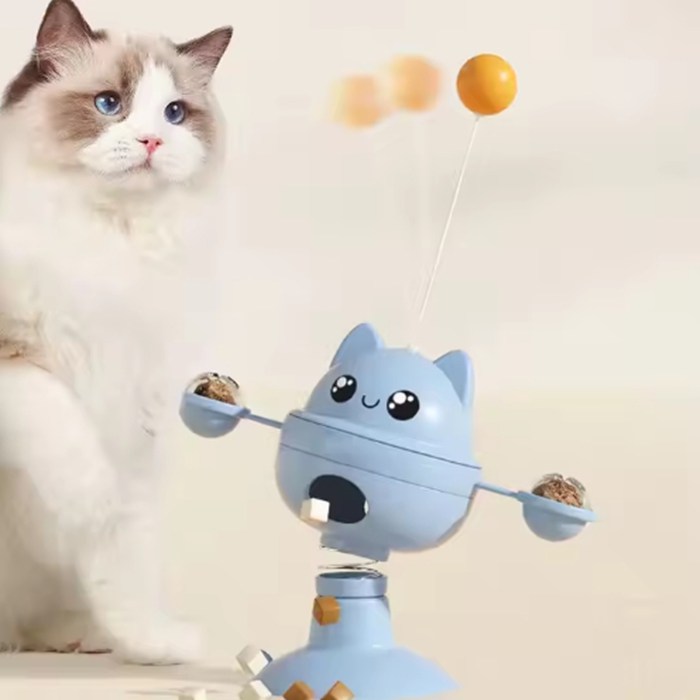 Rotatable Cat Food Leaking Tumbler with Suction