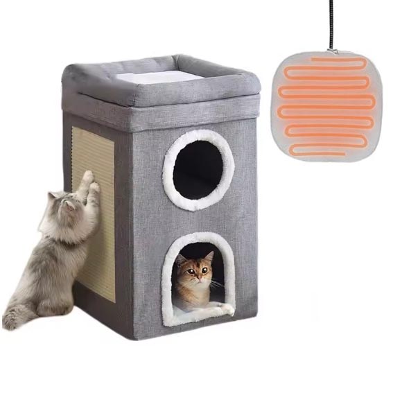 2 Layer Adjustable Temperature Heated Pet House