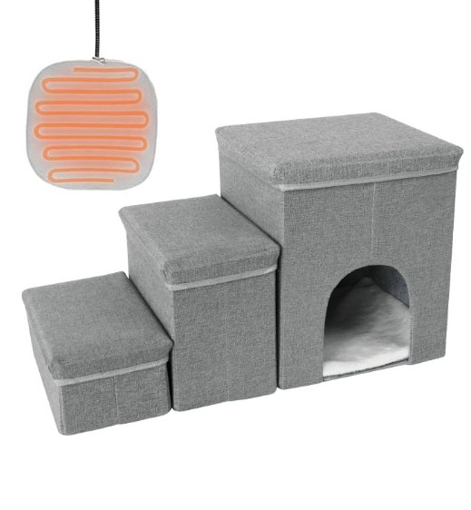 Adjustable Temperature Heated Pet Stairs