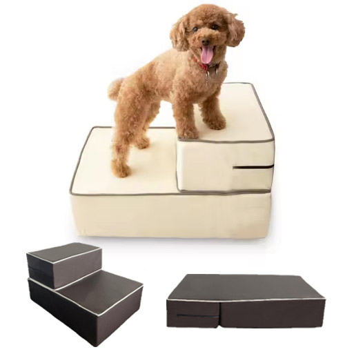 2 Tiers Adjustable Foam Pet Stair