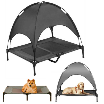 2IN1 Elevated Cooling Dog Bed with Canopy