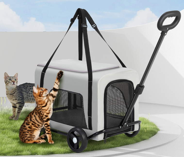 Multi-functional Pet Carrier Trolley with Wheels