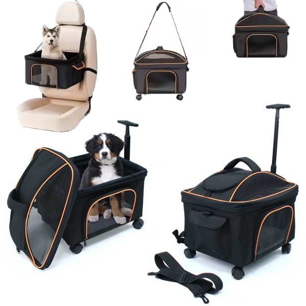 Multi-functional Pet Carrier Trolley with Wheels