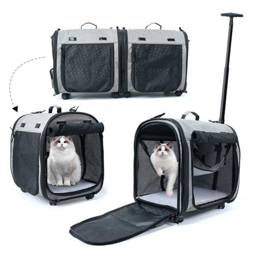 Pet Carrier Trolley with Wheels and Hammock