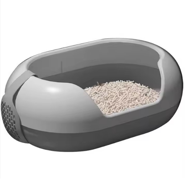 Semi-enclosed Cat Litter Box