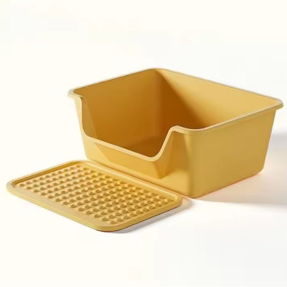 Large Semi-enclosed Cat Litter Box with Filter Pedal