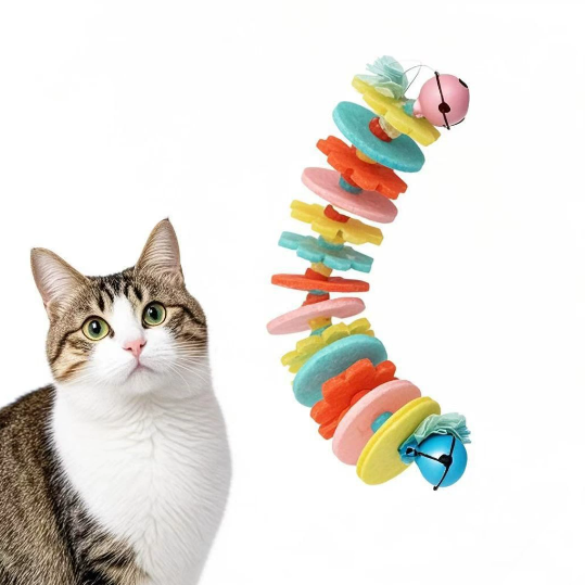 Teeth grinding cat teasing stick