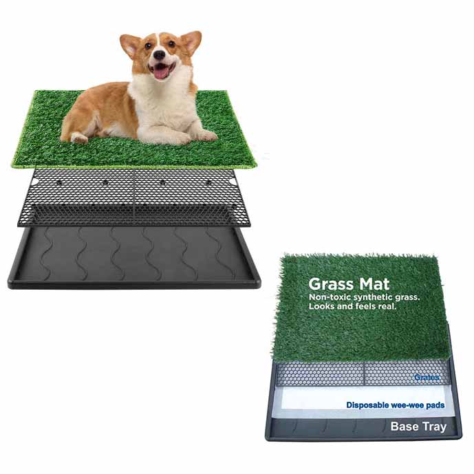 Dog Potty Dog Training Grass Mat with Tray