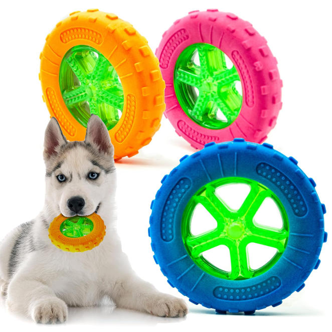 Tire Shape Dog Squeaky Chew Toy